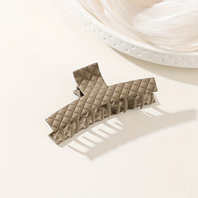 Plaid Imprinted Hair Claw Ponytail Holder Shark Claw