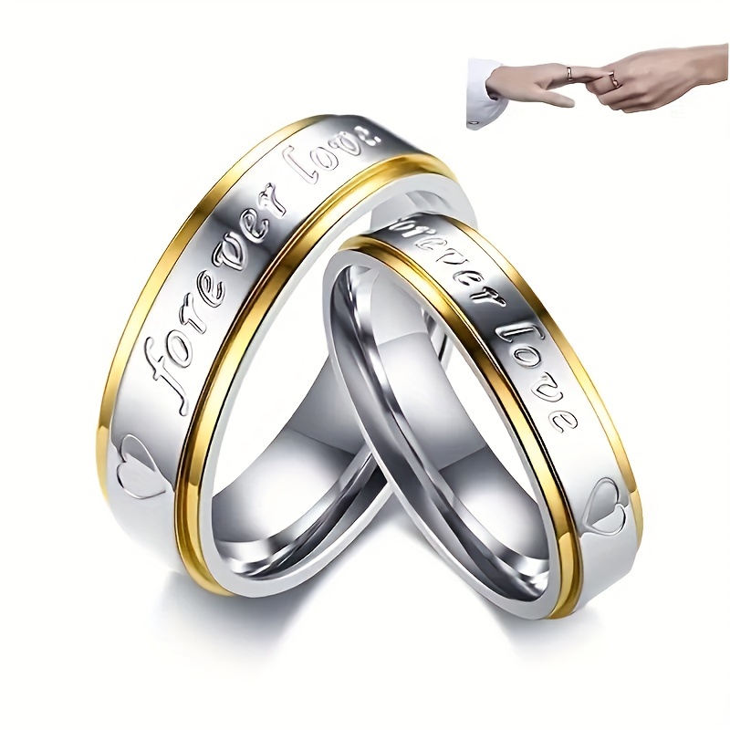 Stainless Steel Couple Ring Set