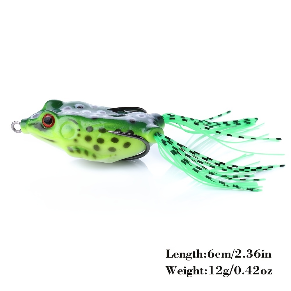 5pcs Frog Shape Lure Soft Bait Plastic Fishing Lure with Fishing Hooks  Topwater Ray Frog Artificial