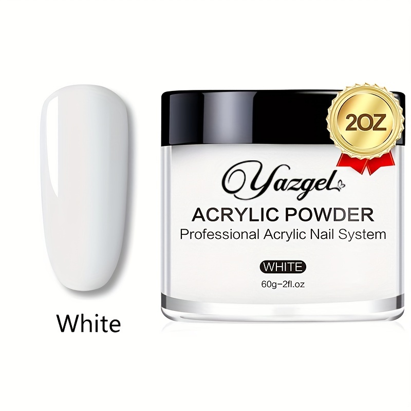 Aokitec 2oz Acrylic Powder for Nails, Professional Acrylic Nail Powder,Lasting White Acrylic Powder for Extension French Nail Art, Acrylic Nail