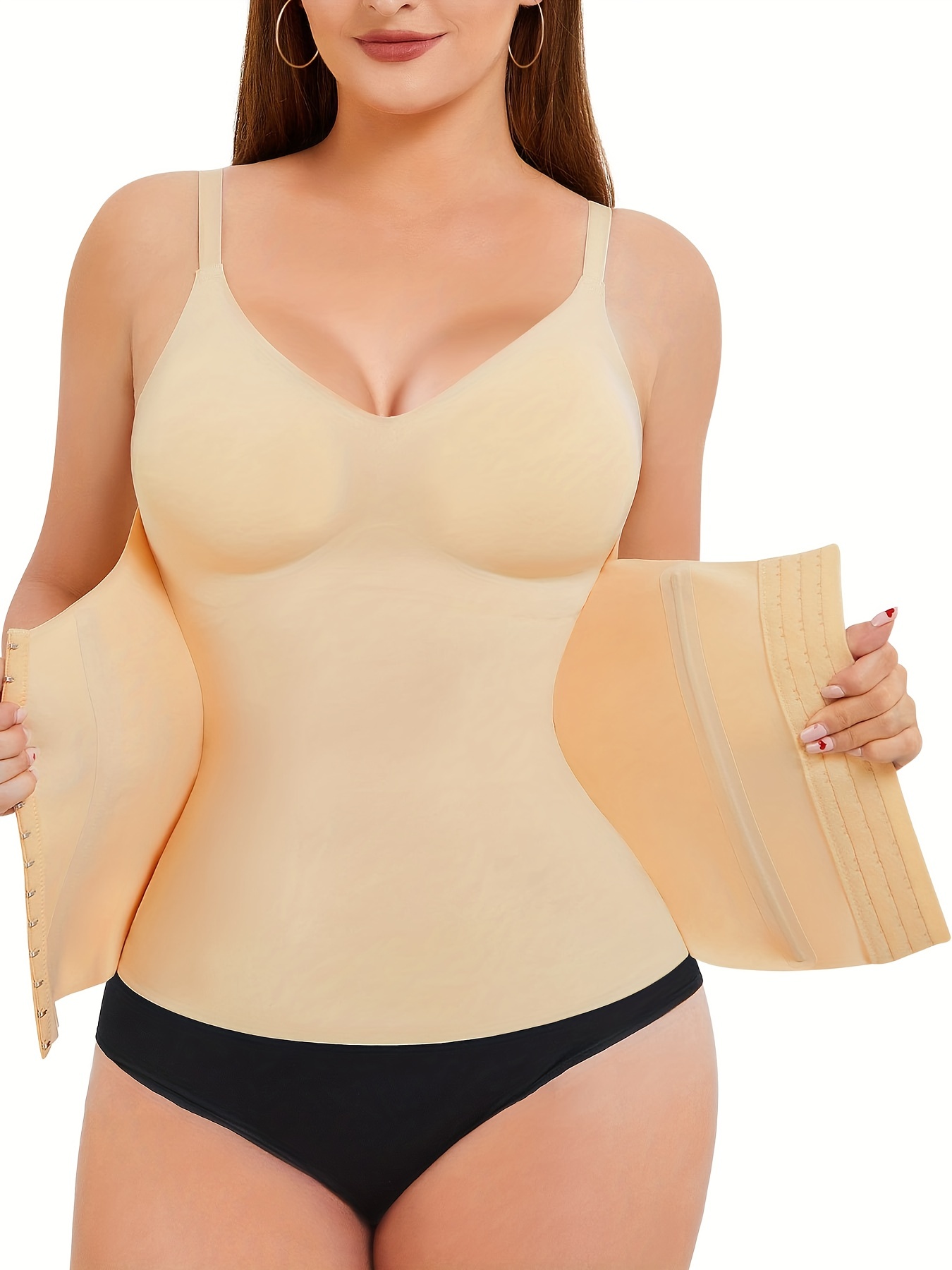 Women's 2 in 1 Adjustable Shapewear Tank Top Tummy Control V - Temu