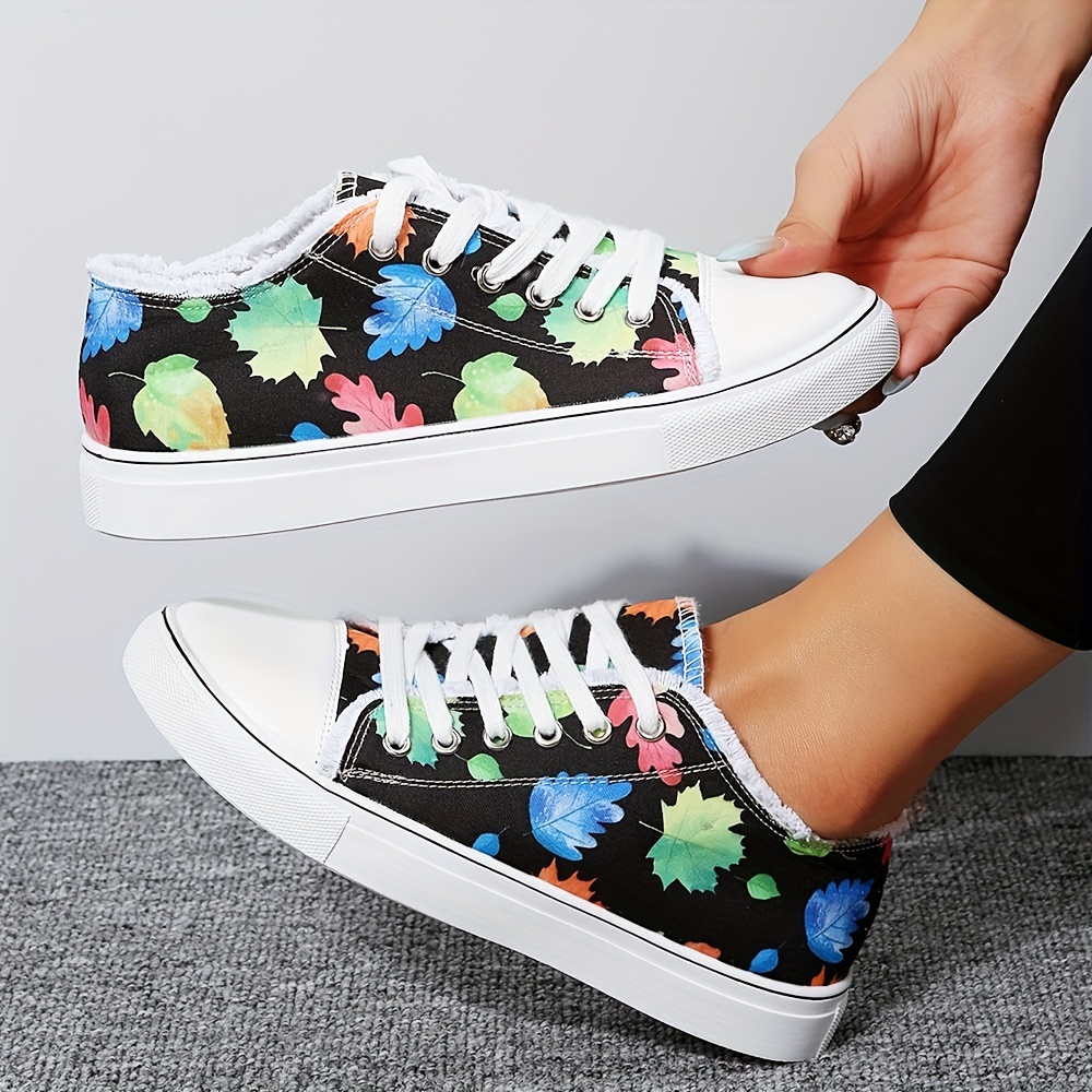 Cartoon Graphic Sneakers, Women's Cute Round Toe Lightweight Casual Shoes,Temu