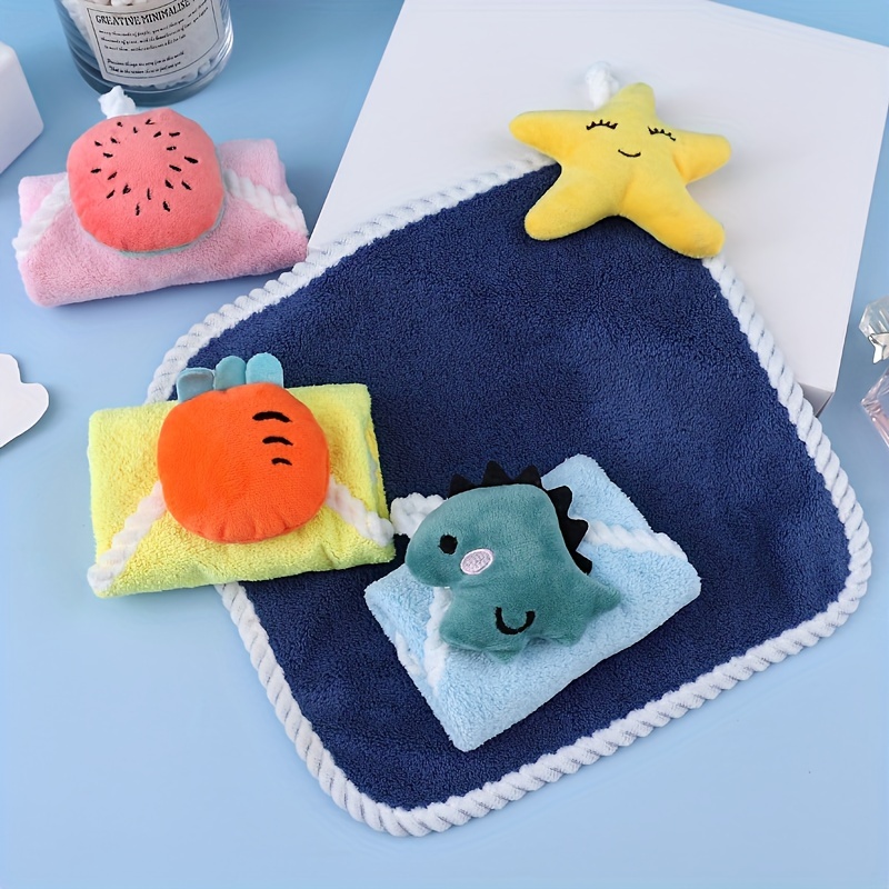 5 Pack Cute Hand Towels Microfiber Hanging Loop Children Hand Towel Animals  New