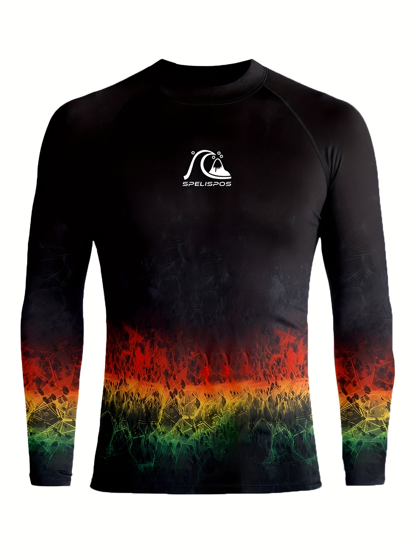 Men's Rainbow Color Block T shirt Sun Protection Fishing - Temu Canada