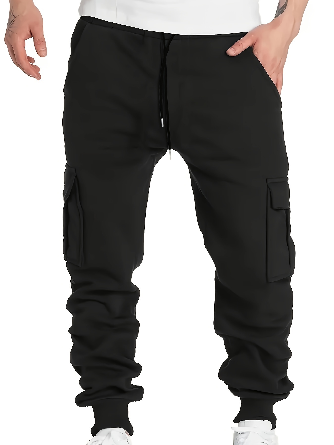 Tech Activemen's Hip Hop Cargo Pants - Slim Fit Polyester Sweatpants For  Casual Wear