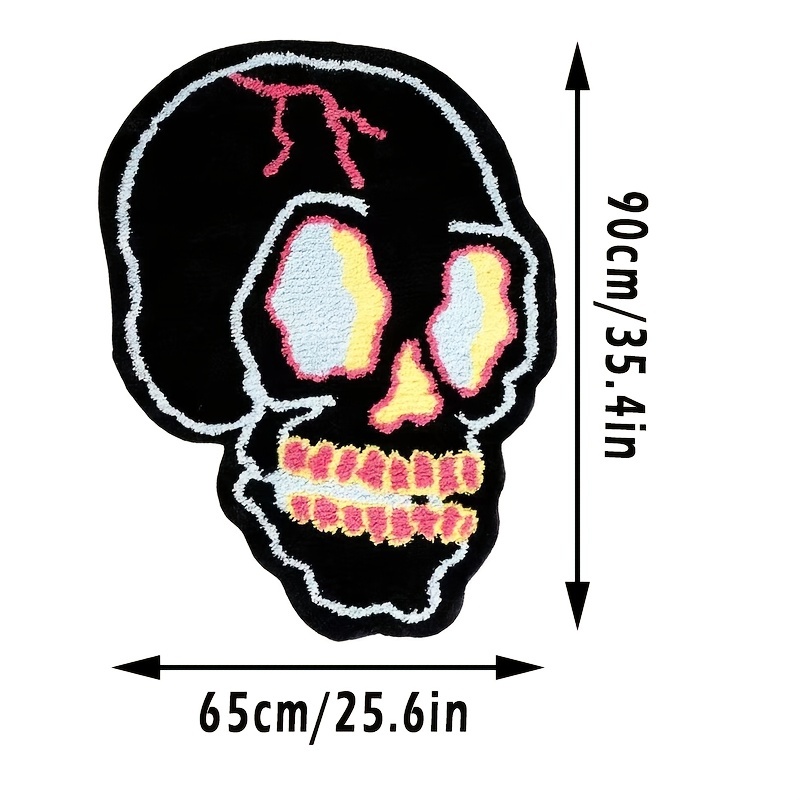 Skull Rug Irregular Skull Head Indoor Mat Absorbent Non-slip Floor Mat