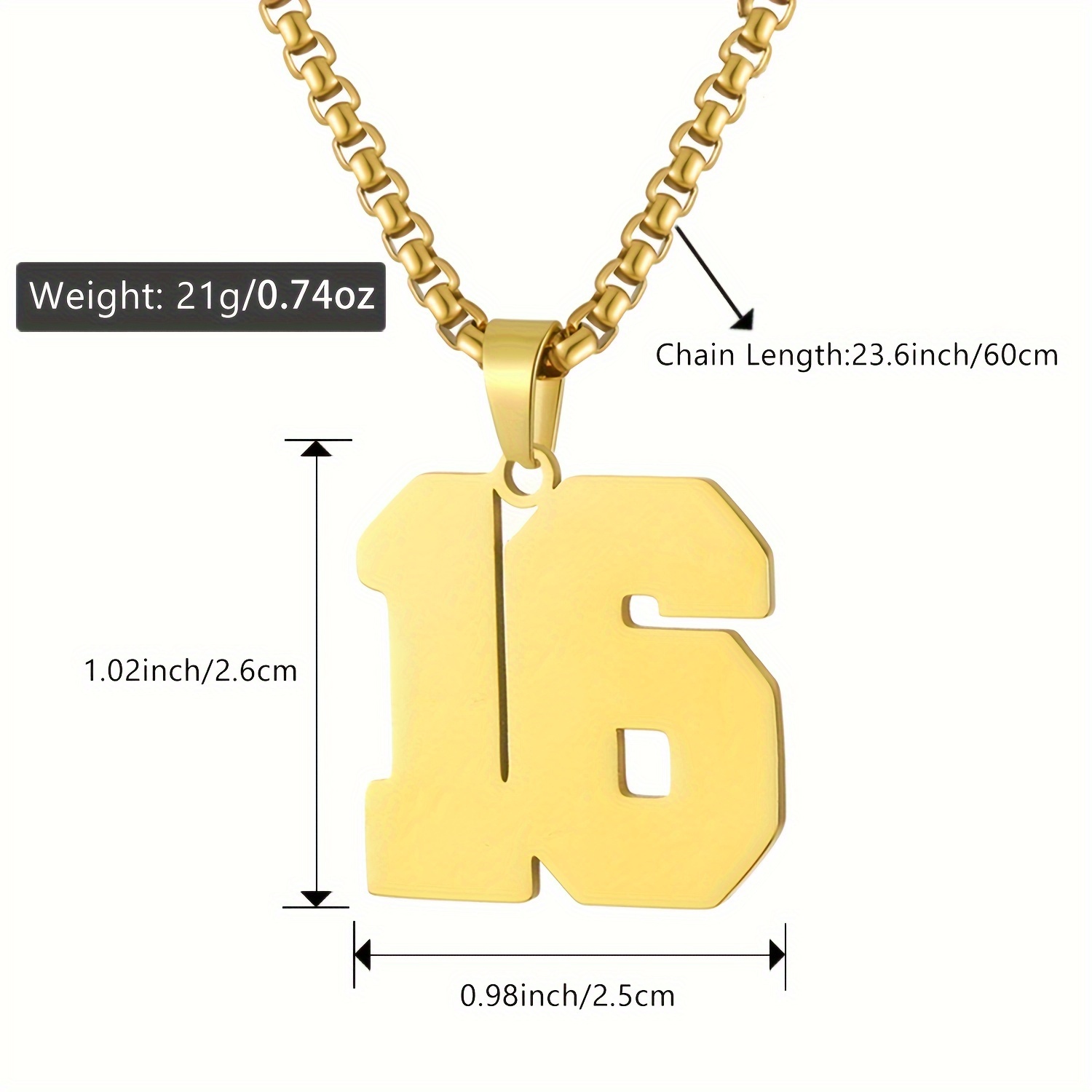 Chain with 2024 number pendant