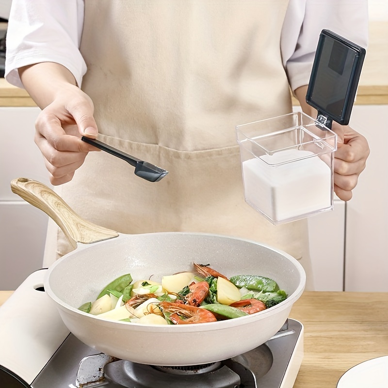 Transparent Seasoning Box With Handles And Spoons Perfect - Temu