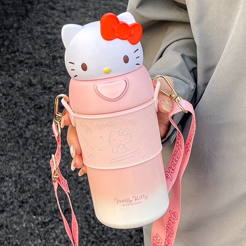 OSK Hello Kitty Kids Water Bottle with Straw 