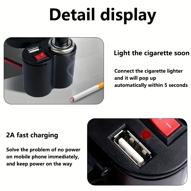 Waterproof Motorcycle 12v Cigarette Lighter Socket 5v 1a Dual Usb Phone Charger  Power Adapter With Voltmeter Mount On Handlebar For Phones Tablets Don't  Miss These Great Deals Temu Czech Republic