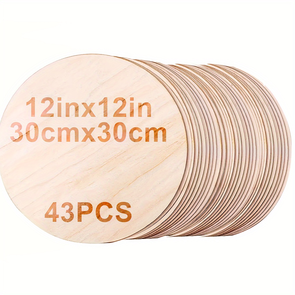 Wood Circles For Crafts, 12 Pack 12 Inch Unfinished Wood Rounds