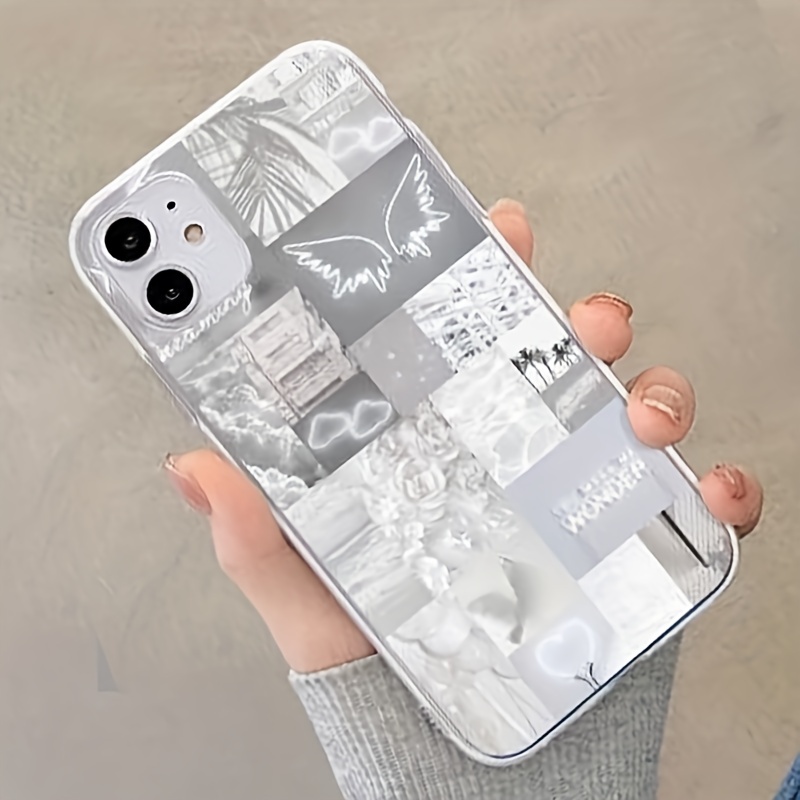 Transparent Pure White Stitching Silicone Protective Phone Temu