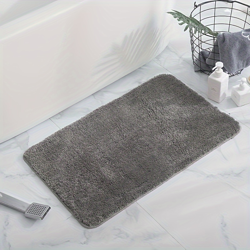 Bathroom Toilet Floor Mat, Microfiber Fabric Bath Mat With Tpr