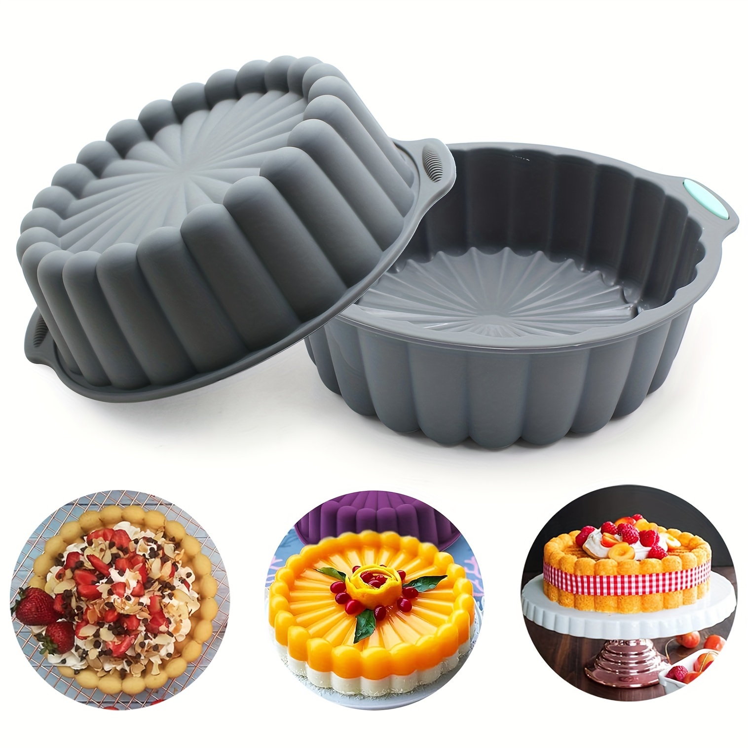 Flower Shaped Cake Mold Silicone Round Cake Pan Charlotte - Temu