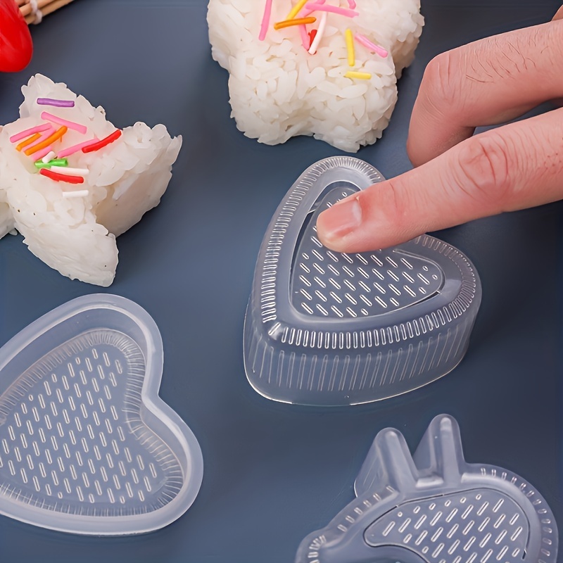 4PCS/Set DIY Sushi Mold Onigiri Rice Ball Food Press Transparent Triangular  Sushi Maker Mold Sushi Kit Kitchen Bento Accessorie