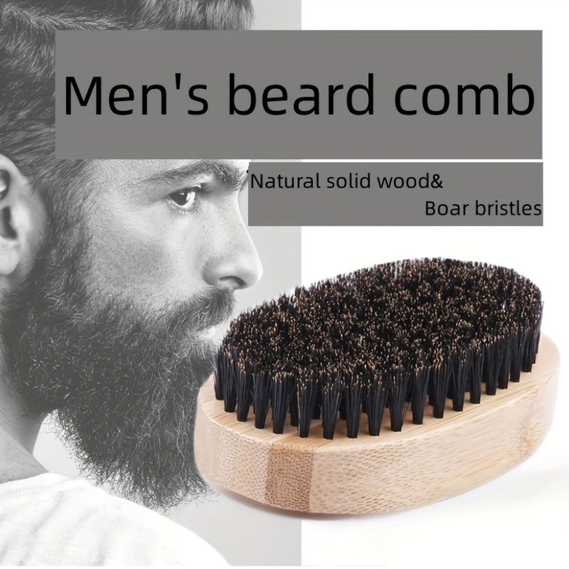 Brush Boar Bristle For Men Wooden Made With Firm Bristles For Grooming And Soften  Your Facial Hair Professional Beard Brush For Stylish Beard - Beauty &  Personal Care - Temu