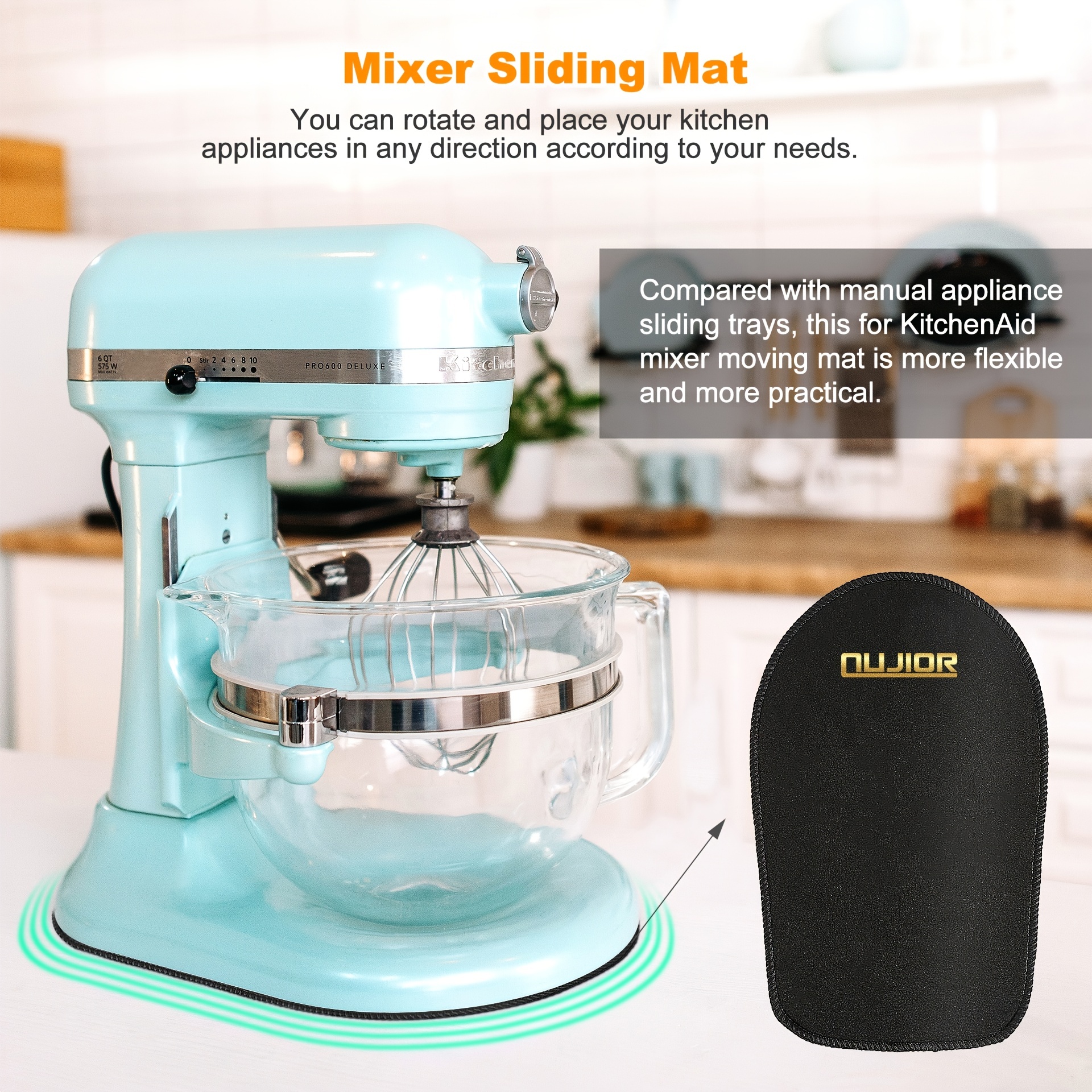 1pc, Sliding Mat For Kitchenaid Mixer, Mover Slider Mat Pad For 5-8 Qt Bowl  Lift Stand Mixer, Kitchen Appliance Slider Mat Compatible With Professiona