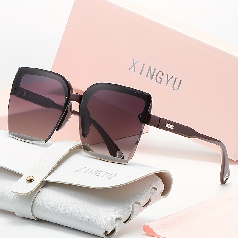 Xing Yu Ladies Rimless Oversized Fashion Sunglasses Trend - Temu