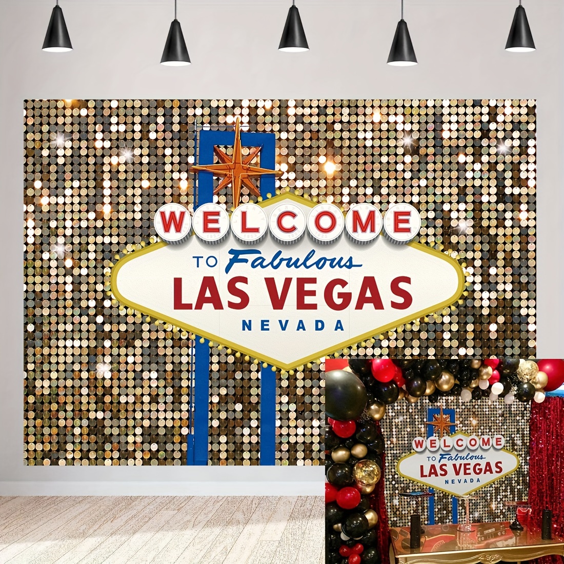 Casino Las Vegas Casino Birthday Banner Background Backdrop Photo Prop  Decor