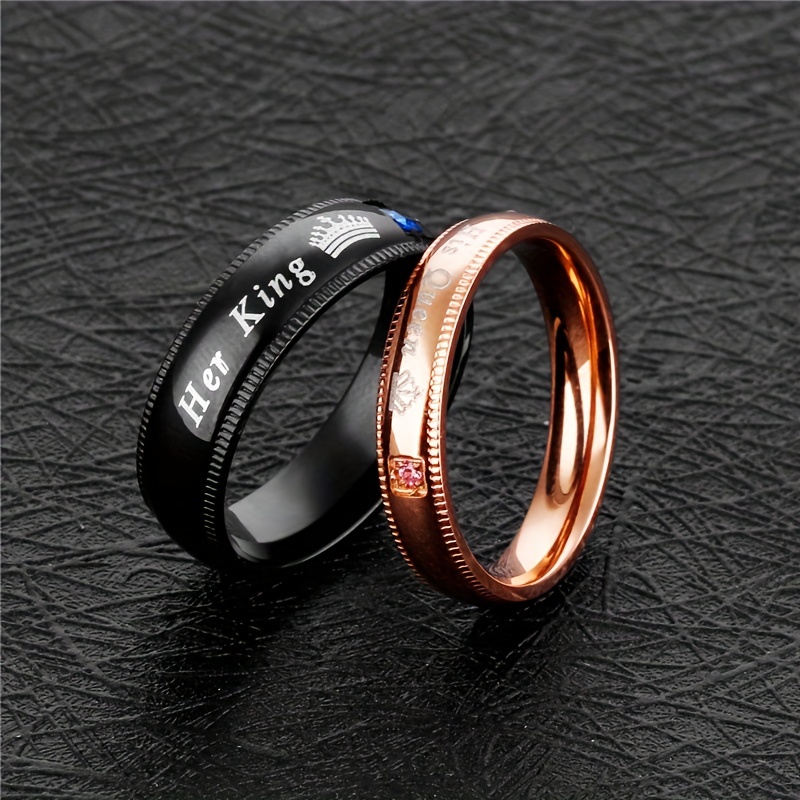King Queen Casual Wedding Ring For Anniversary