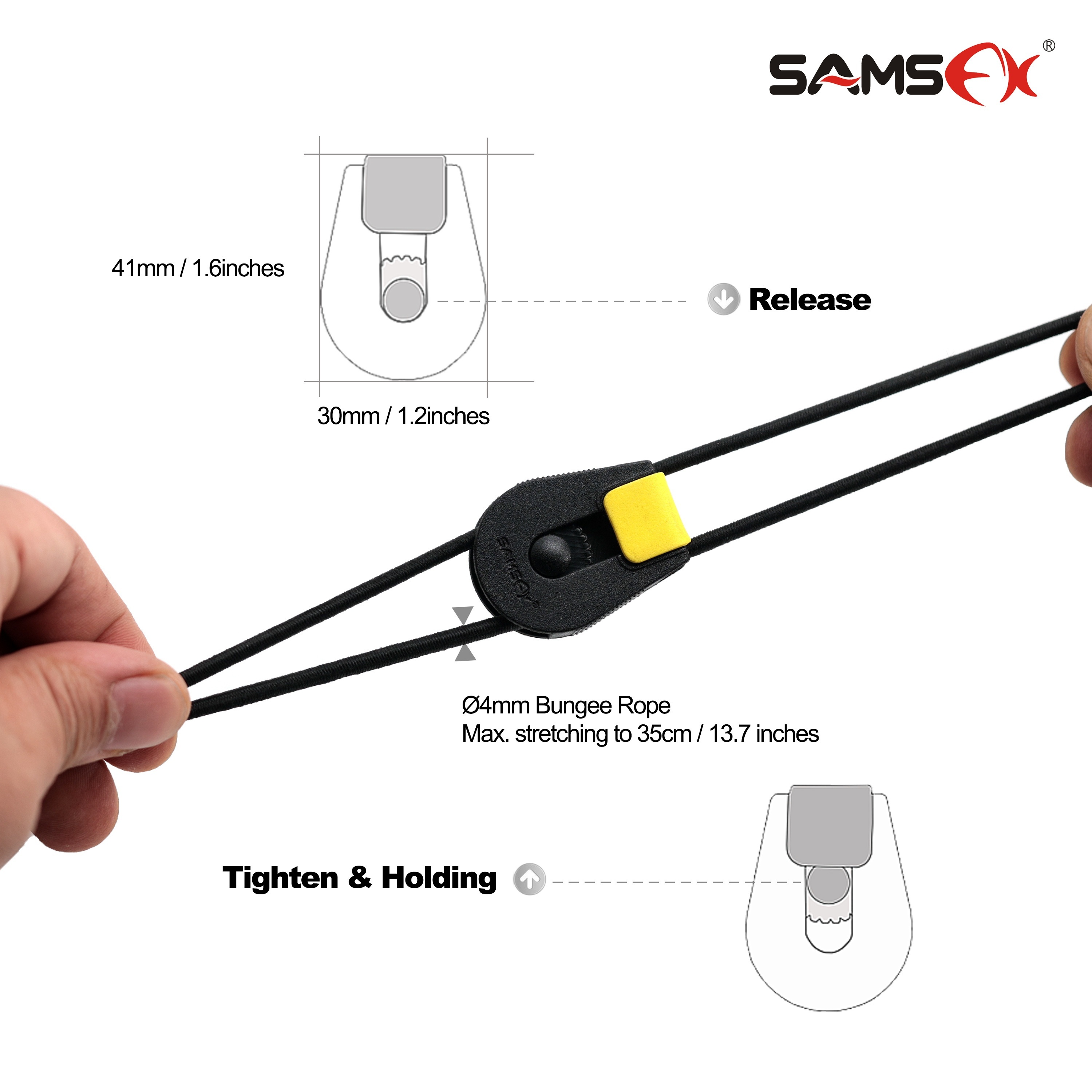 SAMSFX Fishing Quick Rod Ties Bungee Rope Cord