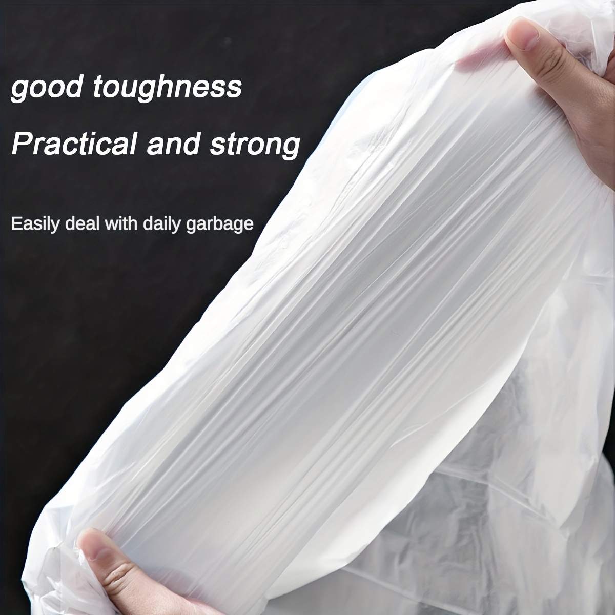 15pcs/roll Drawstring Trash Bags With Automatic Closing, Easy To Close By  Tearing Off