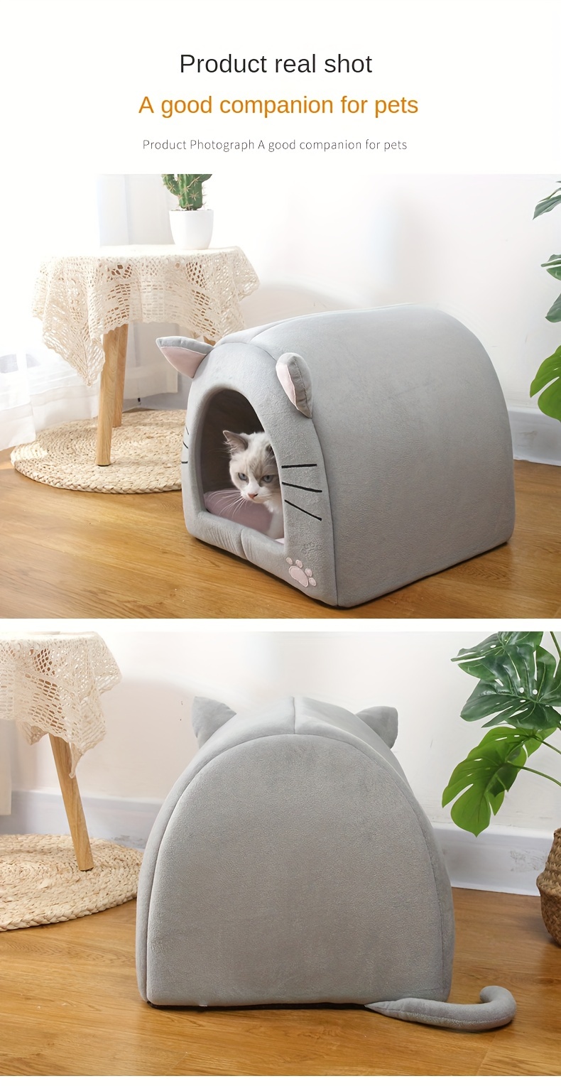 Cat House season Enclosed Warm Cat Beds Indoor Cat Pet Tent - Temu