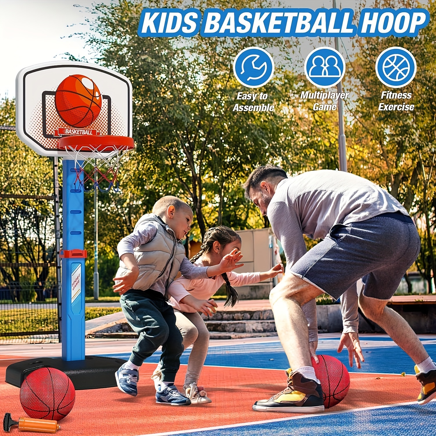 Kids' Indoor Basketball Stand: 2 Mini Basketballs, Dunkable Frame, Indoor &  Outdoor Sports Balls - Hours Of Fun! - Temu Japan