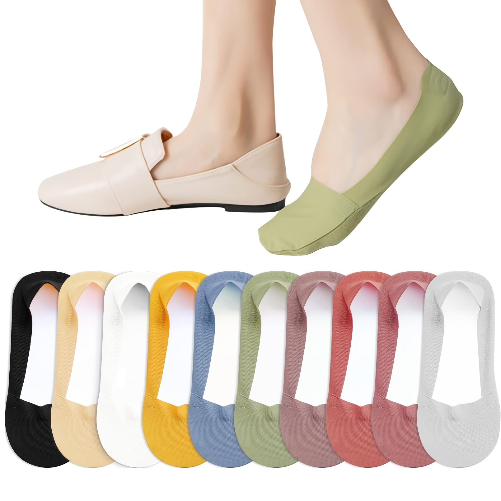 Solid Invisible Ankle Socks Comfy Breathable Thin Low Cut - Temu Germany