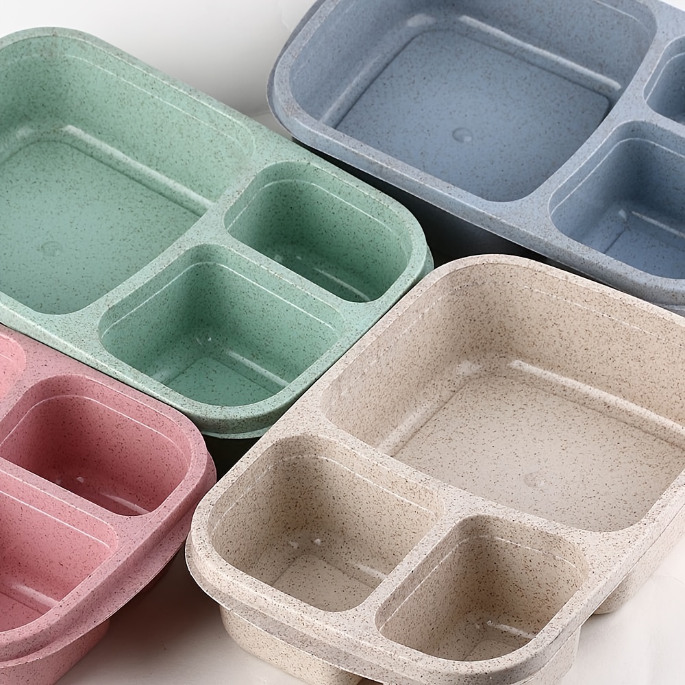 Microwave Lunch Box: Wheat Straw Boxes For Kids & Adults -  Compartmentalized Picnic Food & Fruit Storage! - Temu