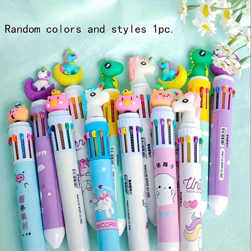 20/10 Pcs Set Kawaii Unicorn Flamingo Gel Pen Cartoon Cute pens for Writing  Stationery Girls Gifts Learning school Office pens