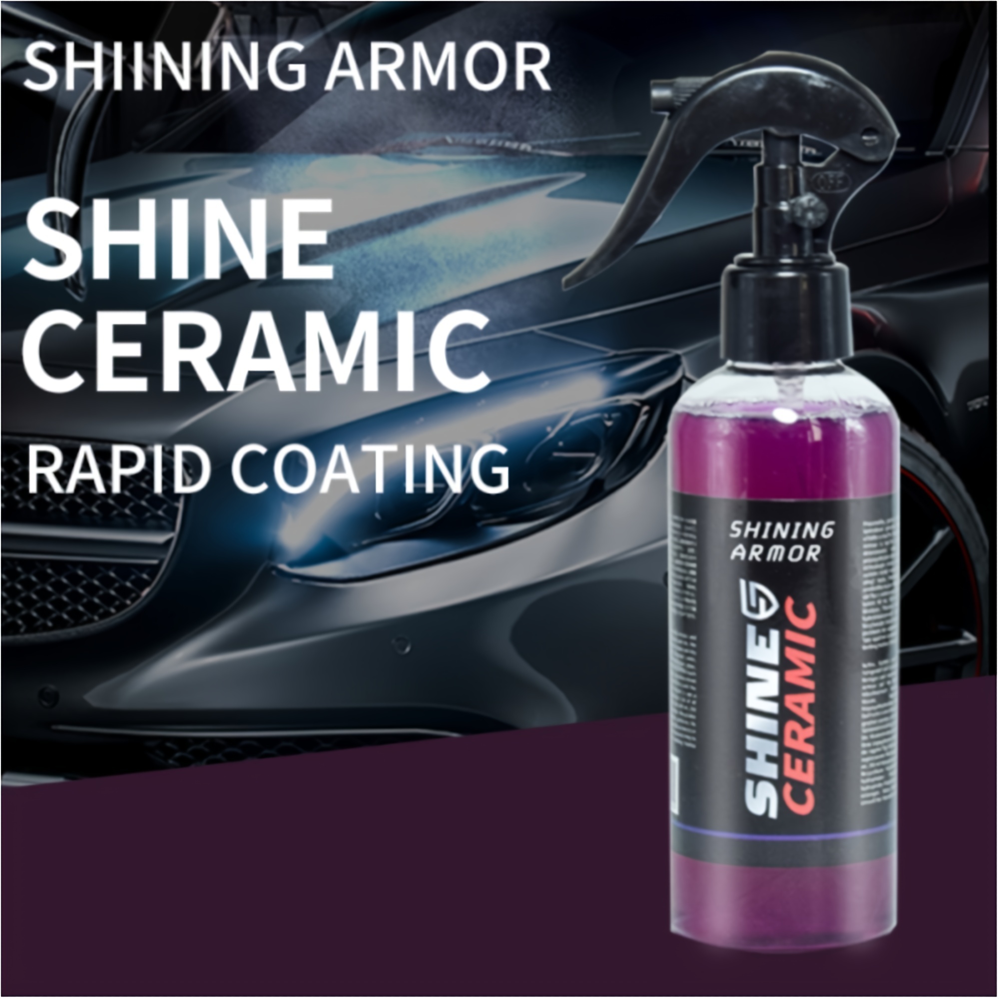 30/50/100ml Shine Armor Ceramic Car Wash Fortify Quick Coat Polish Sealer  Spray Car Nano Ceramic Coating Polishing Spraying Wax