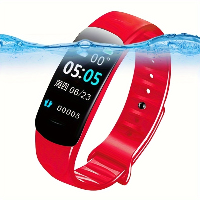  Reloj inteligente pulsera roja : Electrónica