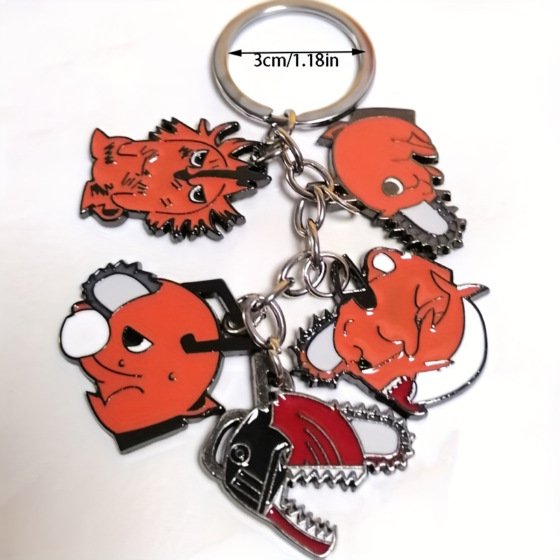 Anime Chainsaw Man Keychain Cartoon Figure Denji Pochita Metal Keyrings for  Backpack Accessories Ornament Car Key Pendant