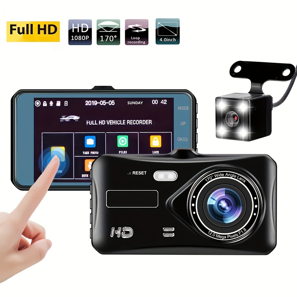 Auto Dvr 4 Zoll Auto Kamera Dual Objektiv FHD 1080P Dash Cam Video Recorder  Mit Rückansicht Kamera Registrator Nachtsicht DVRs Von 32,89 €