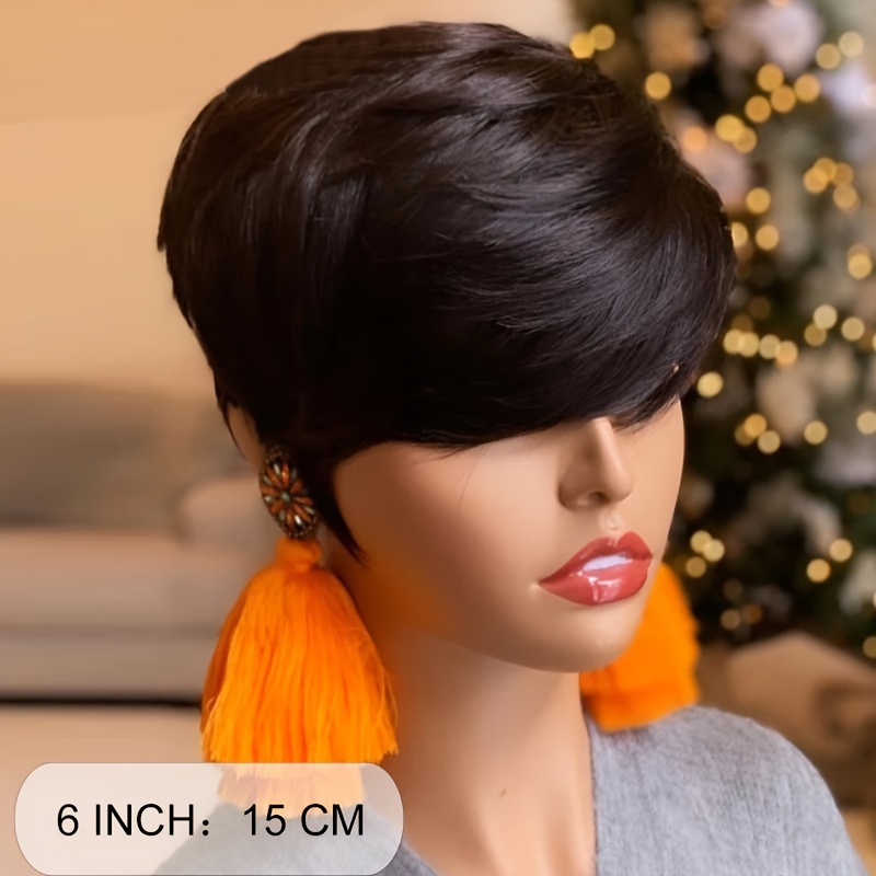 Short Pixie Cut Wig Human Hair Wigs Women Full Machine Made Temu