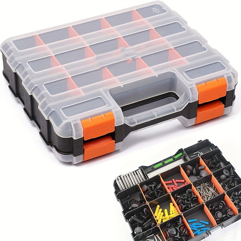 Portable Parts Storage Box Removable Dividers Tool box Organizer Sets  Hardware Screws Organizer Small Parts Compartment ToolBox