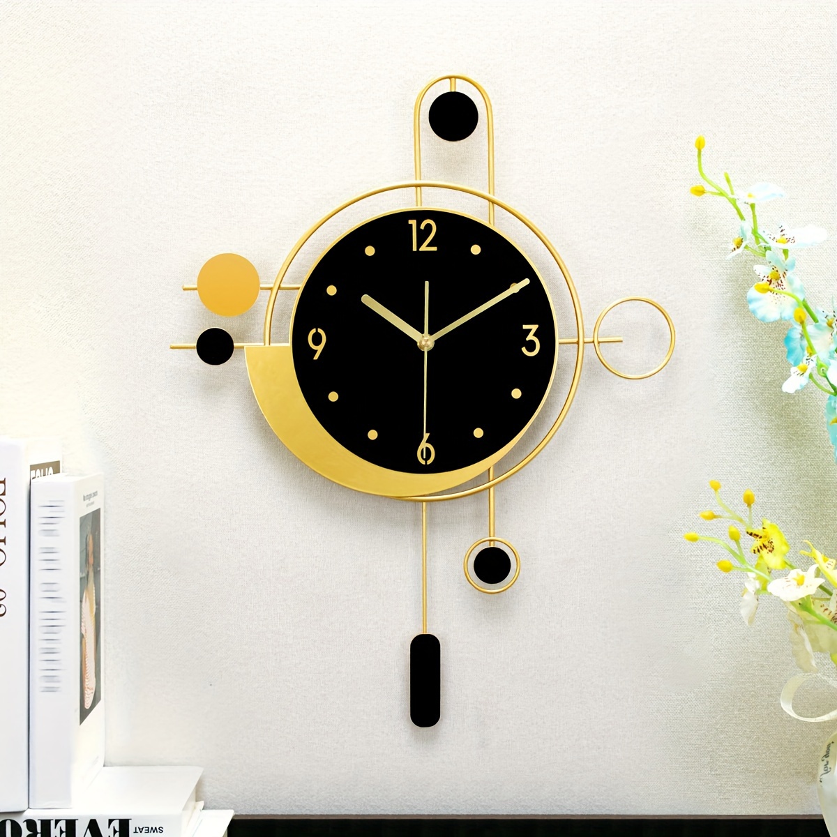 Reloj de pared de diseño vintage, diseño artístico, personalidad, péndulo,  reloj de pared creativo para el hogar de los años 50, relojes de pared para