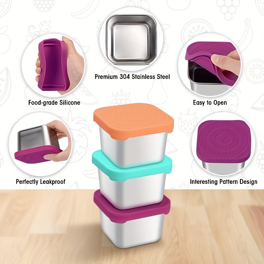 Square Stainless Steel Containers with Silicone Lids - What's Good