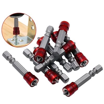 1 4 screwdriver head red head magnetic screwdriver hexagonal handle with magnet phillips magnetic drill bit manual electric screw tool accessories electric screwdriver phillips non slip bit