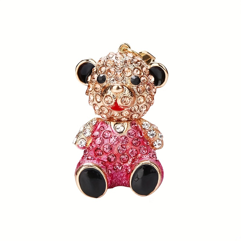 Luxury Sparkle Teddy Bear Dolls Pendants Keychains Cute 