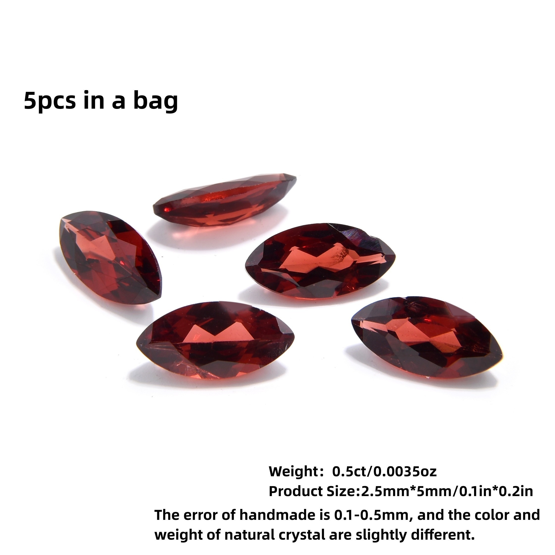 High-end Garnet & Ruby Marquise Ring Surface Loose Beads