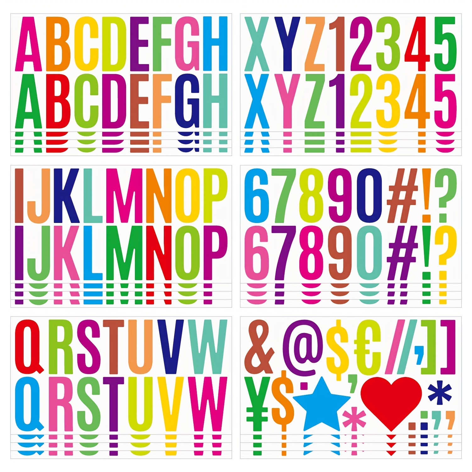 10 Sheets Waterproof Vinyl Letters Stickers, 1in 2in Self Adhesive Alphabet  Stick Lower Case Letters Stickers Uppercase Letters Stickers for Crafts