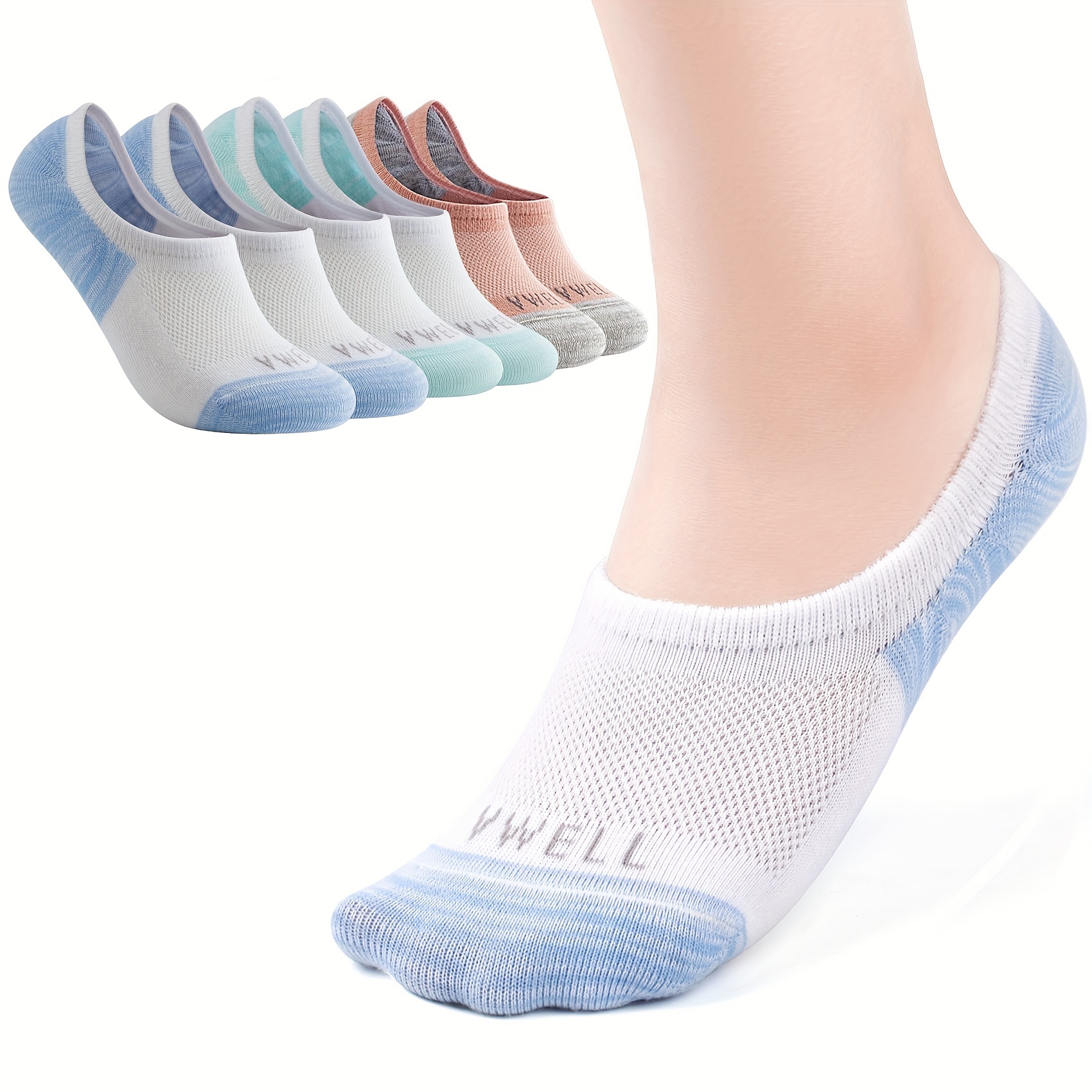 No Show Mesh Socks Breathable Non slip Low Cut Ankle Socks - Temu Canada