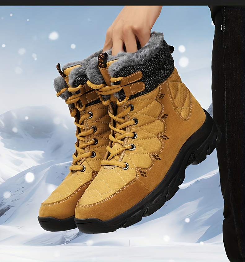 Botas Nieve Resistente Frío Hombre, Zapatos Térmicos Invierno, Botas  Senderismo Prueba Viento Forro Borroso, Compra En Temu Empieza Ahorrar