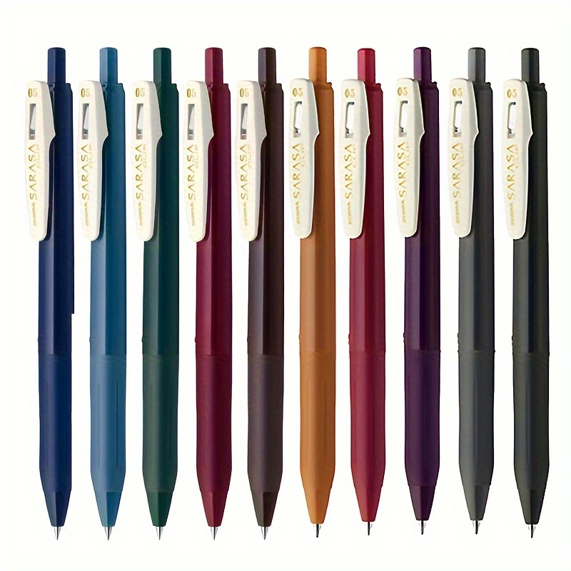 Retractable Gel Ink Pen Rubber Grip Vintage Color 10 Color - Temu