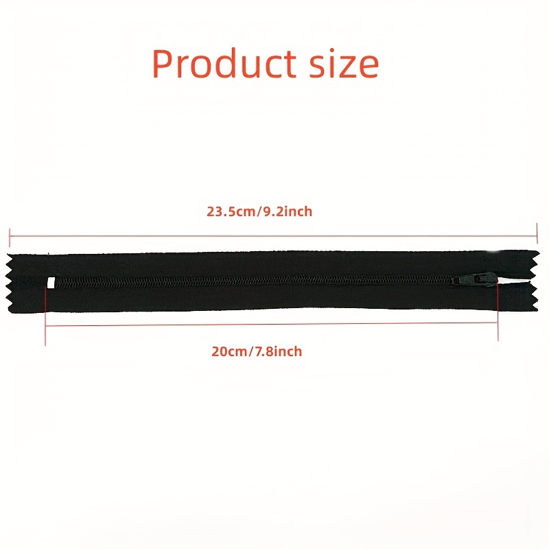 20 inch Invisible Zipper Black Non Separating Zipper Nylon Black Zipper  Crafts 20” Zipper for Sewing