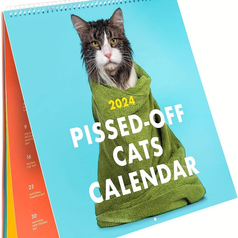 Aggressive　Calendar　2024　Years　Cat　Cats　Pissed-off　Of　Calendar2024　Temu
