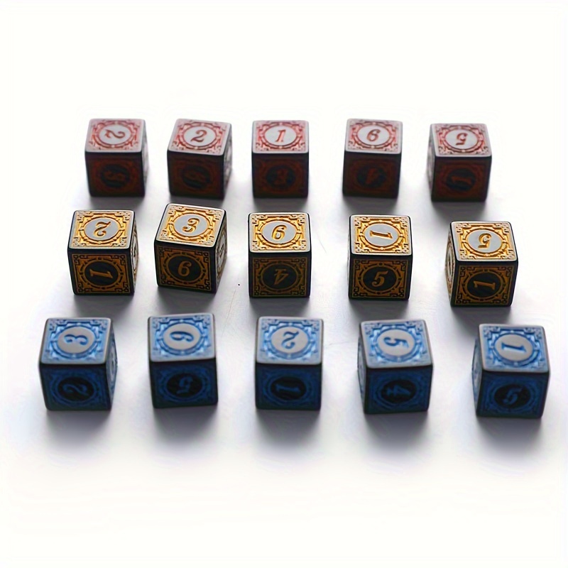 5PCS Square Edged Polyhedral Dice Set for Table Game