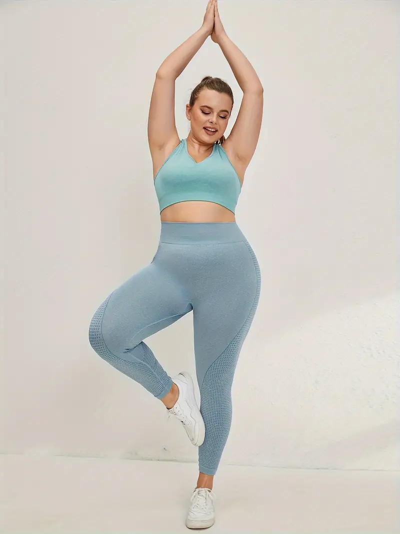 Women Plus Size Stretch Cotton Capri Leggings Sports Yoga Pants Slim Gym  Fitness